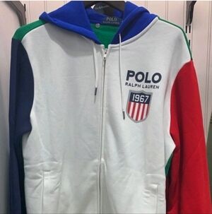 Polo Ralph Lauren Men's Big Tall XLT Color-block Shield Logo Full Zip Hoodie NWT